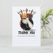 Basketbal Koning Gouden Kroon Verjaardag Bedankt Kaart (Staand voorkant)