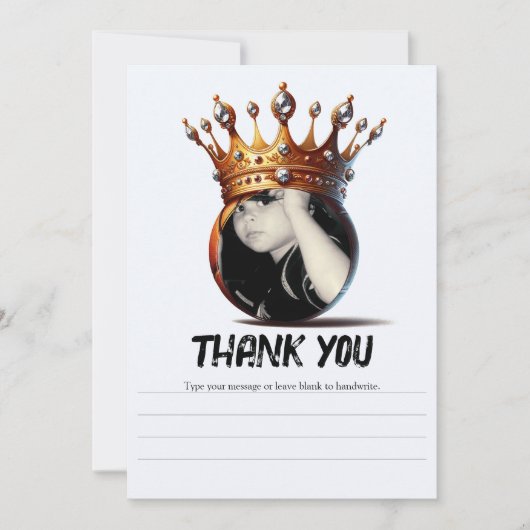 Basketbal koning gouden kroon verjaardag dank u kaart (Voorkant)