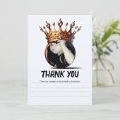 Basketbal koning gouden kroon verjaardag dank u kaart (Staand voorkant)