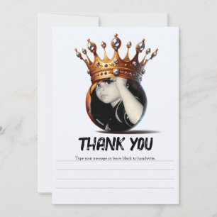 Basketbal koning gouden kroon verjaardag dank u kaart