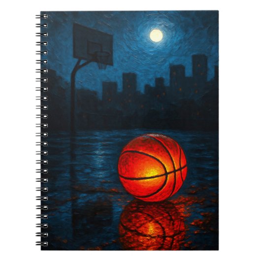 Basketbal Kunst Notitieboek - Sport Ontwerp Dagboe (Voorkant)