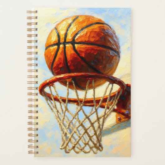Basketbal Kunst Notitieboek - Sport Ontwerp Dagboe (Voorkant)