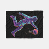 Basketbal kunstwerk Astronaut Slam Dunk Ball Playe Fleece Deken (Voorkant (Horizontaal))