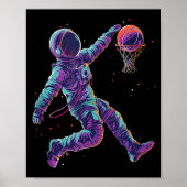 Basketbal Kunstwerk Astronaut Slam Dunk Bball Spel Poster (Voorkant)