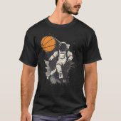 Basketbal Kunstwerk Astronaut Tekenen Basketbal PL T-shirt (Voorkant)