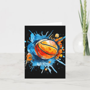 Basketbal kunstwerk Basketbal Hoop Kleurrijk Water Kaart
