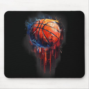 Basketbal kunstwerk Basketbal Hoop Waterverf Colo Muismat