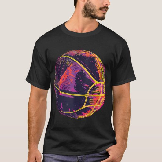Basketbal kunstwerk Basketbal liefhebber balspeler T-shirt (Voorkant)