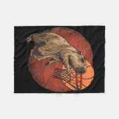 Basketbal kunstwerk Basketbal liefhebber Capybara  Fleece Deken (Voorkant (Horizontaal))