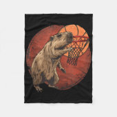 Basketbal kunstwerk Basketbal liefhebber Capybara Fleece Deken (Voorkant)