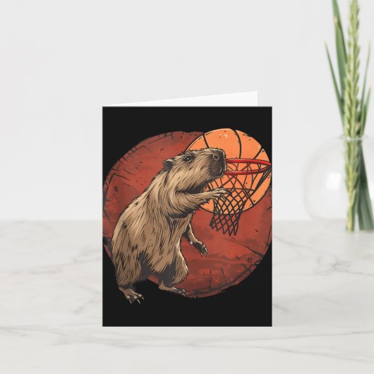Basketbal kunstwerk Basketbal liefhebber Capybara  Kaart (Voorkant)