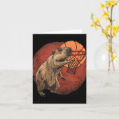 Basketbal kunstwerk Basketbal liefhebber Capybara  Kaart (Gele Bloem)