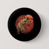 Basketbal kunstwerk Basketbal liefhebber Capybara Ronde Button 5,7 Cm (Voorkant)