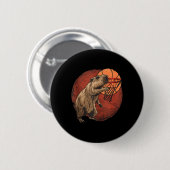 Basketbal kunstwerk Basketbal liefhebber Capybara  Ronde Button 5,7 Cm (Voorkant /achterkant)
