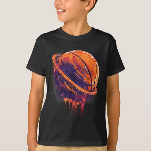 Basketbal kunstwerk Basketbal liefhebber Planet Wa T-shirt (Voorkant)
