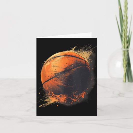 Basketbal kunstwerk Basketbal liefhebber Tekenen W Kaart (Voorkant)