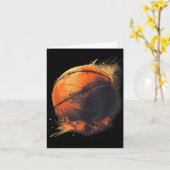 Basketbal kunstwerk Basketbal liefhebber Tekenen W Kaart (Gele Bloem)