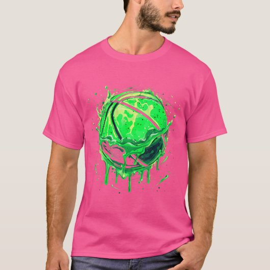 Basketbal kunstwerk Basketbal liefhebber Tekenen W T-shirt (Voorkant)