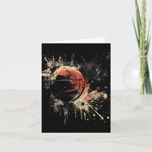 Basketbal kunstwerk Basketbal liefhebber Waterverf Kaart (Voorkant)
