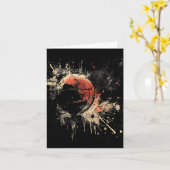 Basketbal kunstwerk Basketbal liefhebber Waterverf Kaart (Gele Bloem)