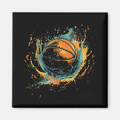 Basketbal kunstwerk Basketbal liefhebber Waterverf Magneet (Voorkant)