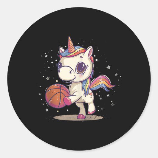 Basketbal Kunstwerk Basketbal Lover Tekening Schat Ronde Sticker (Voorkant)