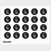 Basketbal kunstwerk Basketbal Speler Astronaut Dra Ronde Sticker (Vel)