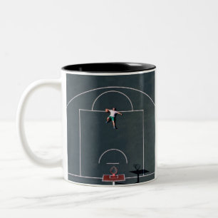 Basketbal Kunstwerk Tweekleurige Koffiemok
