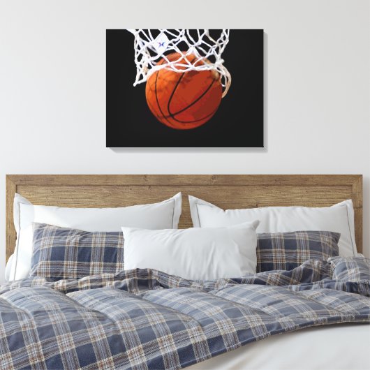 Basketbal Kunstwerk Verpakt Canvas (Insitu (Slaapkamer))