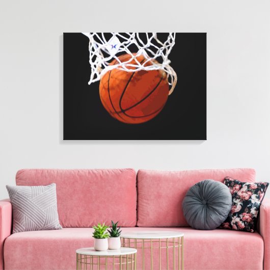 Basketbal Kunstwerk Verpakt Canvas (Insitu (Woonkamer))