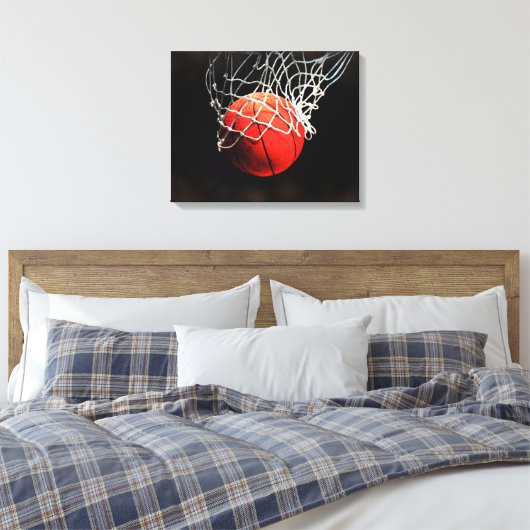 Basketbal Kunstwerk Verpakt Canvas (Insitu (Slaapkamer))