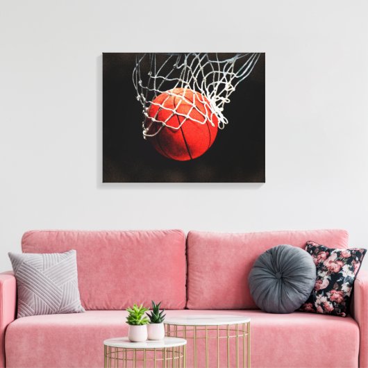 Basketbal Kunstwerk Verpakt Canvas (Insitu (Woonkamer))