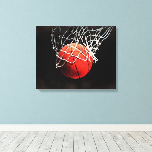 Basketbal Kunstwerk Verpakt Canvas (Insitu (Houten vloer))
