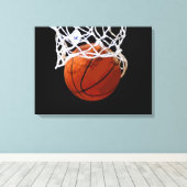 Basketbal Kunstwerk Verpakt Canvas Afdruk (Insitu (Houten vloer))