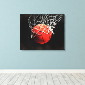 Basketbal Kunstwerk Verpakt Canvas Afdruk (Insitu (Houten vloer))