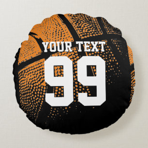 Basketbal kussensloop met sportshirt nummer rond kussen