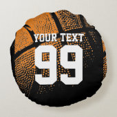 Basketbal kussensloop met sportshirt nummer rond kussen (Achterkant)
