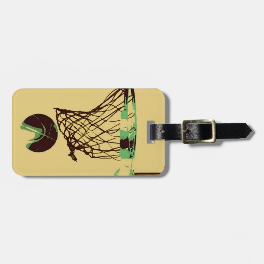 Basketbal Labels voor bagage (Voorkant horizontaal)