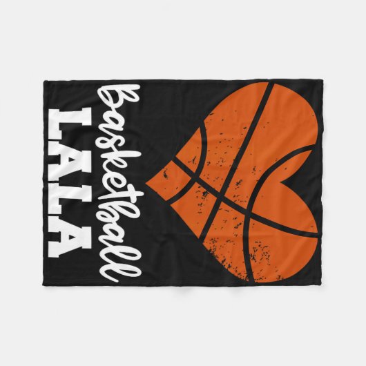 Basketbal Lala Fun Basketbal Hart Oma La La Fleece Deken (Voorkant (Horizontaal))