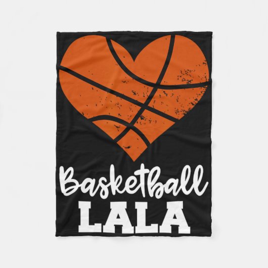 Basketbal Lala Fun Basketbal Hart Oma La La Fleece Deken (Voorkant)