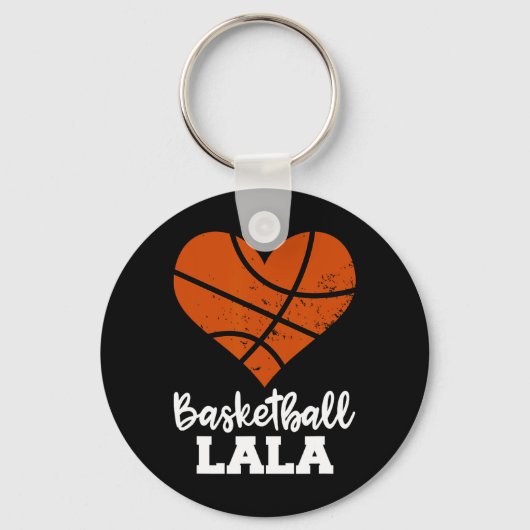 Basketbal Lala Fun Basketbal Hart Oma La La Sleutelhanger (Voorkant)
