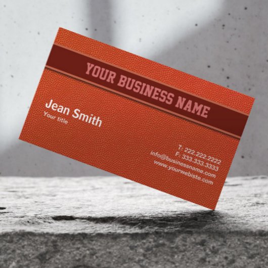 Basketbal lederen textuur coach visitekaartje