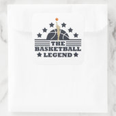 Basketbal legende speler blauw en sinaasappel bal vierkante sticker (Tas)