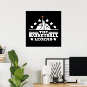 Basketbal legende speler voor coach poster (Thuiskantoor)