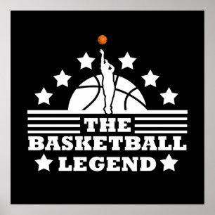 Basketbal legende speler voor coach poster