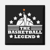 Basketbal legende speler wit sinaasappel bal magneet (Voorkant)