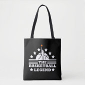 Basketbal legende speler wit sinaasappel bal tote bag (Voorkant)
