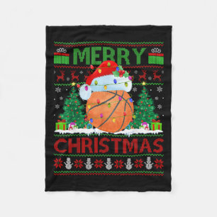 Basketbal lelijke kersttrui Srts Speler Lichten Fleece Deken