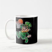 Basketbal Leprechaun St. Patrick's Day Grappig Spe Koffiemok (Links)