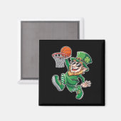 Basketbal Leprechaun St. Patrick's Day Grappig Spe Magneet (Voorkant / Achterkant)